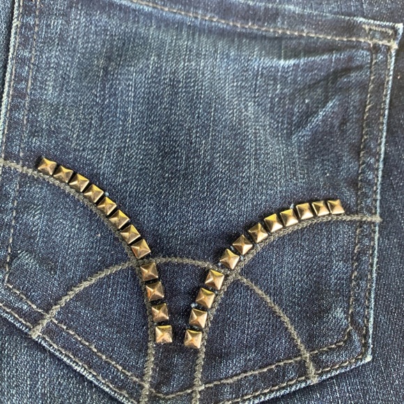 BEBE (original) Studded Pocket Dark Denim ! - Picture 2 of 10
